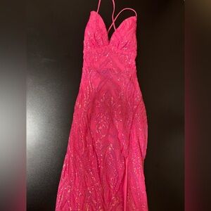 Vibrant Strapless Pink Dress